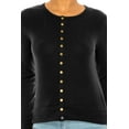 thumbnail image 5 of Women's Solid Long Sleeve Crew Neck Snap Button Soft Sweater Cardigan, 5 of 6