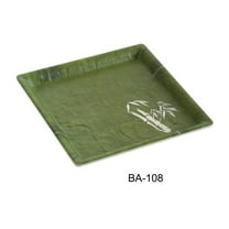 1 x 8 x 8 in. Bamboo Style Melamine Square Plate - Pack of 48