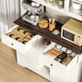thumbnail image 6 of Blotout 47" Wide Kitchen Pantry Storage Cabinet with Charging Station & Microwave Stand, Tall Fluted Kitchen Hutch Cabinet, Double Tilt Out Trash Can Cabinet 10X2 Gallon, 6 of 8