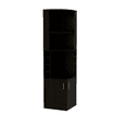thumbnail image 4 of TUHOME Syrah Corner Bar Cabinet with Wine Storage and 8 Cubbies, Black, 4 of 9