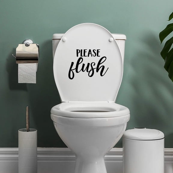 Vinyl Wall Art Decal - Please Flush - 7" x 8" - Modern Inspirational Funny Quote Sticker for Home Bedroom Office Bathroom Store School Restroom Decor