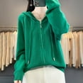 thumbnail image 4 of ZHOGXU Women's Cardigan With Hood Long Sleeve Open Front Buttons Solid Color Knit Lightweight Comfortable Loose Fit Coat Jacket For Casual Daily Wear Green Xl, 4 of 7