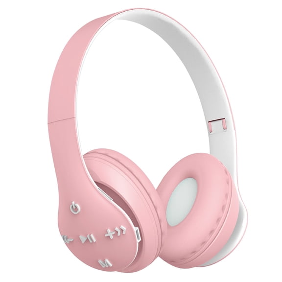Active Noise Cancelling Headphones Bluetooth Headphones with Mic Deep Bass Wireless Headphones Over Ear,Pink