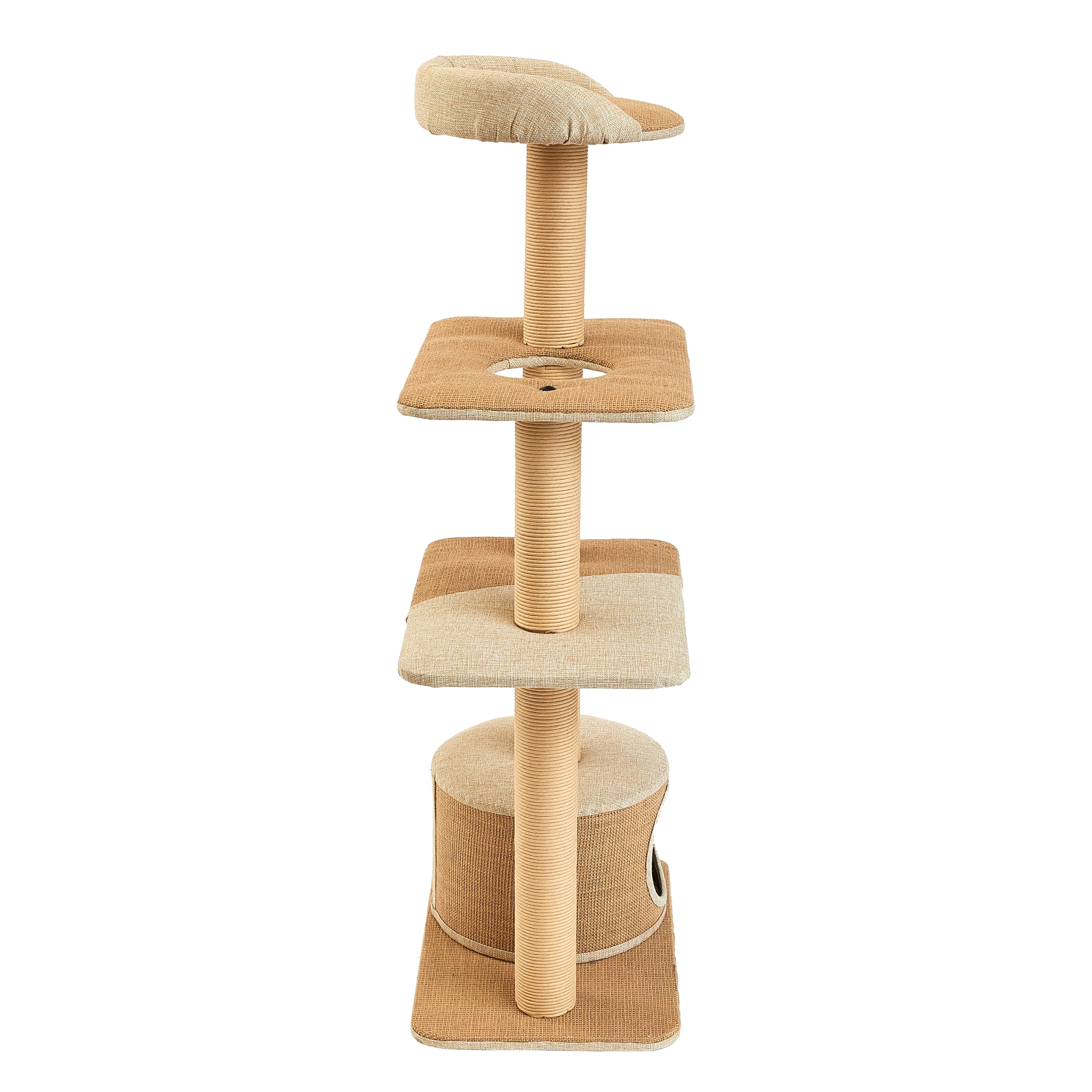Two by Two Cottonwood 51-inch Cat Tree, Tower, Condo, Scratch Pad & Playground