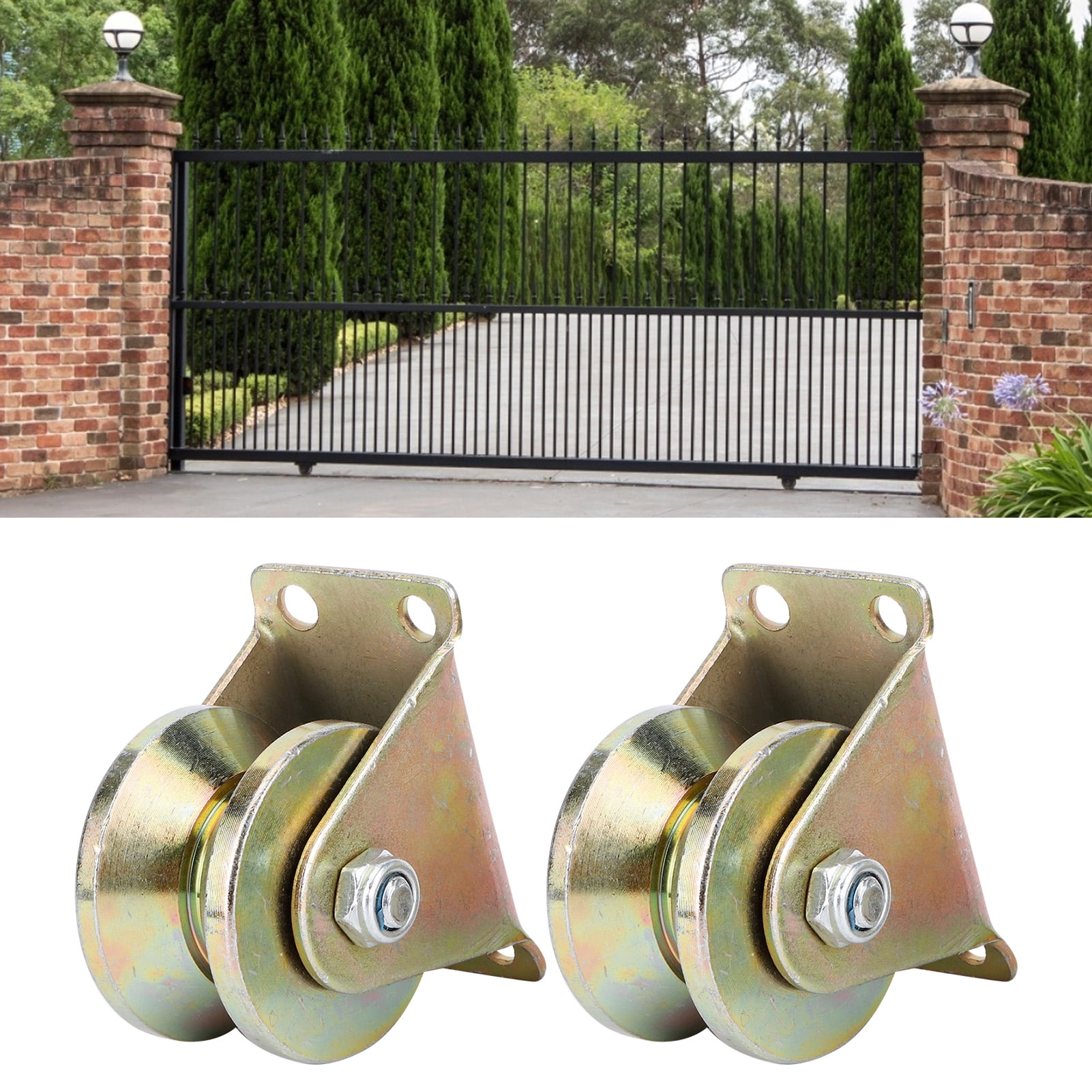 for Track Sliding Doors and Mechanical Carts Sliding Door Roller Anmeilexst 2 Pcs 2 H-Groove Track Wheel Color Galvanizing 