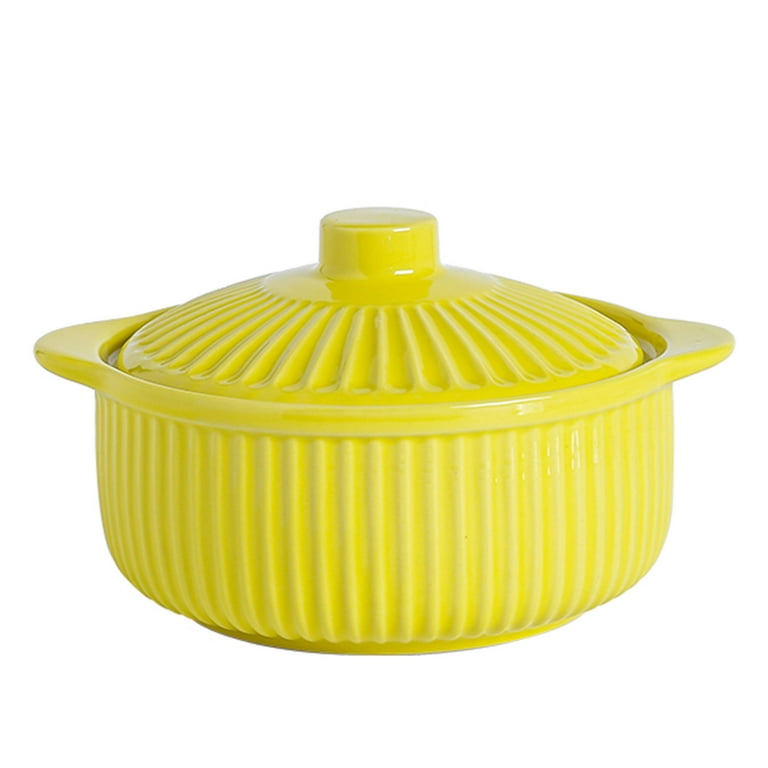 phenix pottery Desert Yellow Large Casserole Dish WIth Lid Handthrown Stoneware  Pottery 3