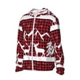 thumbnail image 3 of Goofa Christmas Buffalo Plaid Printed Women's UPF 50+ Sun Protection Hoodie Jacket Lightweight Long Sleeve Sun Shirt for Women with Pocket Hiking Outdoor-Large, 3 of 9