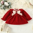 thumbnail image 2 of Robe de Noël pour Filles Manches Longues Contrastées Robe Trapèze, 2 of 9
