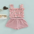 thumbnail image 2 of Little Girls Short Sleeve Tank Tops Ripped Denim Shorts Pants 2PCS Outfits Set, 2 of 6