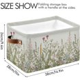thumbnail image 4 of Coolnut Vintage Colorful Wild Flowers Rectangular Storage Bin Canvas Square Storage Basket with Handles for Home, Office, Books, Nursery, Kid's Toys, Closet & Laundry Decor Gifts, 4 of 7