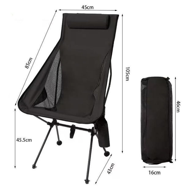 Silla plegable para exteriores, portátil, para acampar, playa, barbacoa, silla reclinable, autoconducción, ocio, bolsa de taza con almohada, silla de pesca