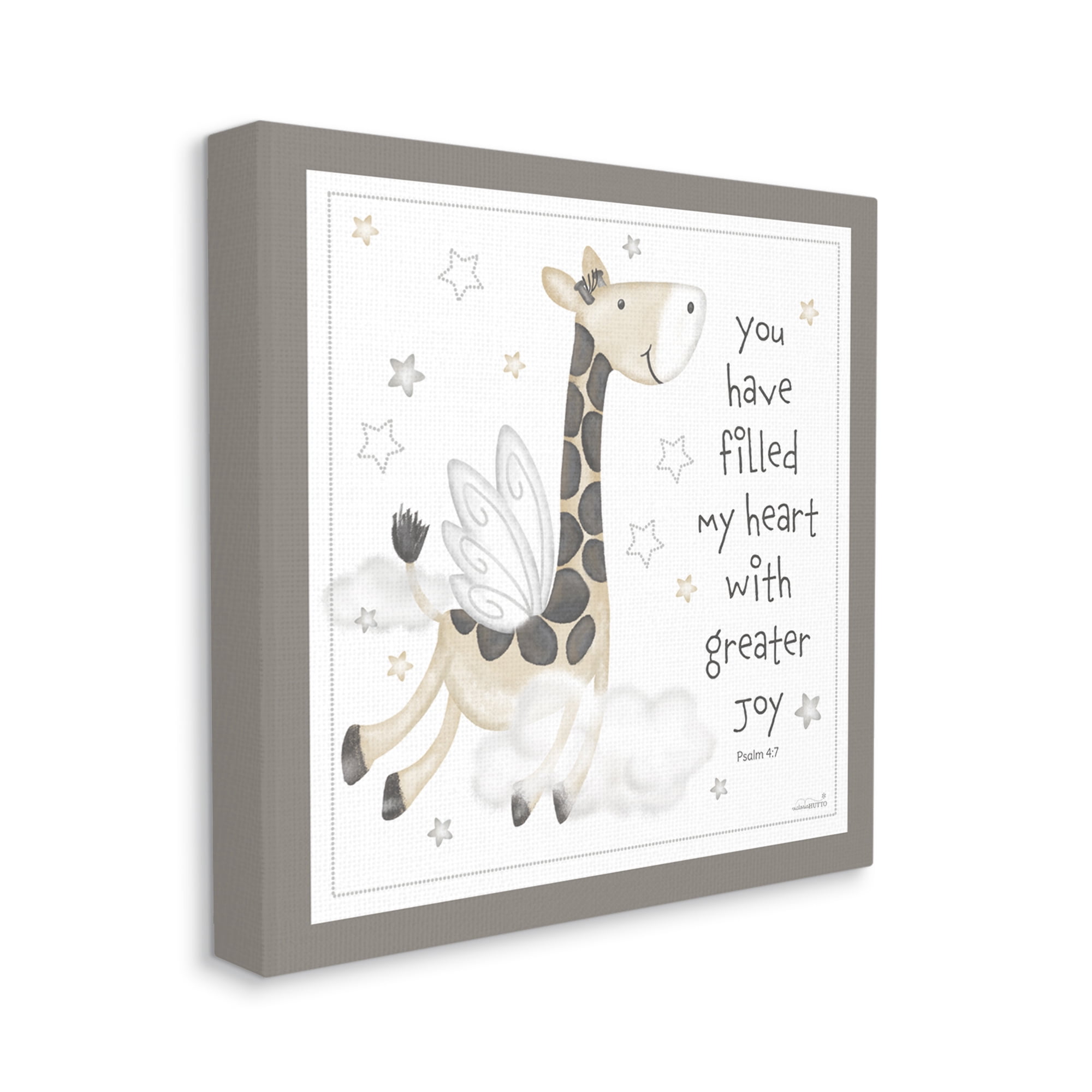 Stupell Industries Psalm Verse Giraffe Animals & Insects Painting Gallery Wrapped Canvas Print Wall Art, 24 x 24