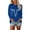 Blue, variant on Womens Tops Long Sleeve Cow Skull Bull Horn Print Crewneck Rustic T-Shirts Casual Fall Fashion Blouses Winter Outfits Clothes