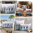 thumbnail image 5 of Spring Floral Outdoor Waterproof Pillow Covers, Botanical Lavender Flower in Vase Decorative Square Throw Pillowcase Sofa Cushion Sham for Patio/Couch/Chair, 24"x24" 2 Pack, 5 of 8