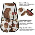 thumbnail image 2 of Yayeee Double Oven Mitt Kitchen Heat Resistant Baking 35" x7" Quilted Glove, White Sweet Cakes, 2 of 6