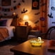 thumbnail image 4 of Mesa de mesa de lámpara de baño fantasma de Halloween | Decoración de mesa LED | Vidrio hexagonal turquesa | Figura de lectura del sombrero de bruja | Bañera vintage con patas de garra | Chimenea, 4 of 7