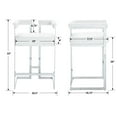 thumbnail image 4 of Guyou Modern Bar Stool Set of 2, 26" PU Upholstered Counter Height Stools with Chrome Finish Metal, Industrial Metal Kitchen Island Chairs with Open Back and Footrest for Restaurant Bar, White, 4 of 8