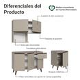 thumbnail image 4 of Cocina Integral Completa Modular Madesa Nice 180cm Crema, 4 of 5