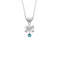 thumbnail image 2 of Delight Jewelry Crystal Teal Channel Drop Silver tone Bow Heart Necklace, 2 of 4