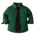 thumbnail image 3 of Kids Boys Button Down Shirts Boys Formal Shirt Boys Green Button Down Shirt Boys Uniform Shirts 5-6 Years Kids Clothes, 3 of 5