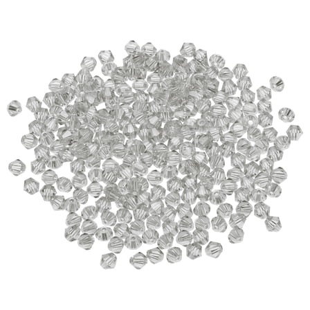 Uxcell 100pcs 8mm Bicone Glass Crystal Beads, Faceted Beads Transparent Gray