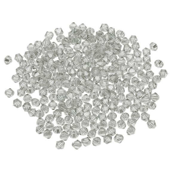 Uxcell 100pcs 8mm Bicone Glass Crystal Beads, Faceted Beads Transparent Gray