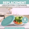 thumbnail image 3 of Replacement Lids for Pyrex Containers Round Glass Food Plastic (2) 2-Cup (2) 4-Cup (2) 7-Cup (Turqoise), 3 of 6