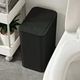 thumbnail image 5 of AuroraX Rectangle Bathroom Trash Can with Press Top Lid Black Affordable Luxury 2.2 Gallon Odor Seal 2 Pcs Trash Bin Modern Plastic for Bathroom Bedroom Office, 5 of 8