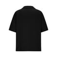 thumbnail image 5 of Womens Tops Under $10, Womens Oversized Short Sleeve Blouses Dressy Casual Lapel Collar V Neck Loose Business Trendy Button Down Shirts, 5 of 9