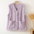 thumbnail image 2 of GigrtiJin Women Fleece Lightweight Vest Fall Winter Sleeveless Warm Button down Fuzzy Jacket Outerwear Fashion Coat, 2 of 7