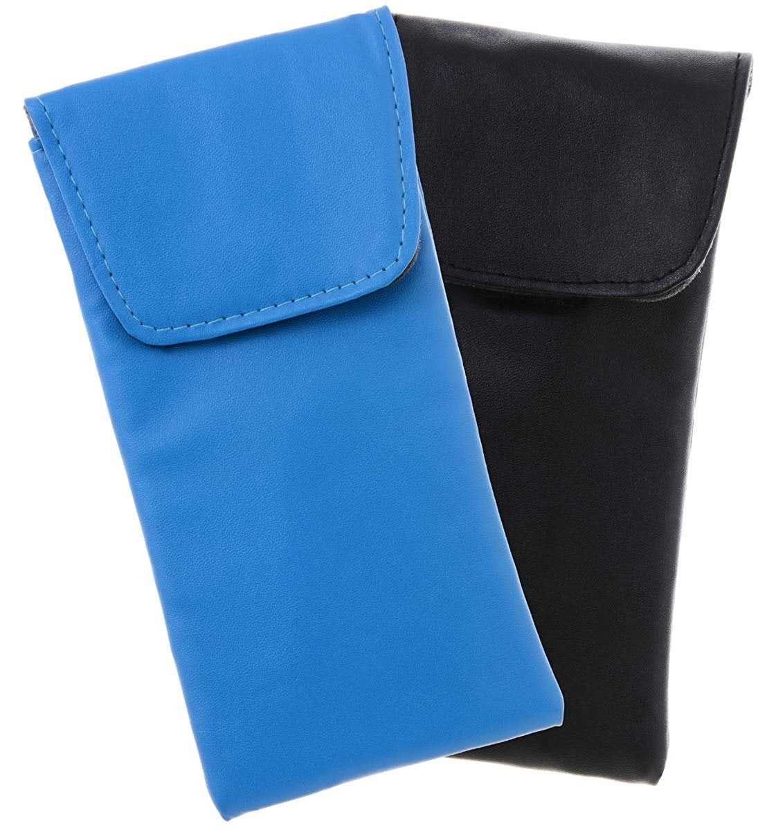 2 Pack Eyeglass Case Top Closure, Slip In Eyeglass Case Soft Faux