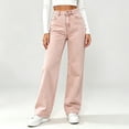 thumbnail image 2 of Denim Pants for Women High Waisted Straight Leg Jeans Fashion Stretchy Loose Fitted Wide Leg Denim Pant Trousers with Pockets, 2 of 5