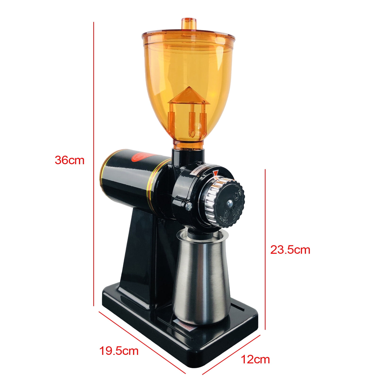 7.68*4.72*14.17 Commercial Electric Coffee Grinder Automatic Burr Mill Bean Home Office Grinder Black
