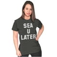 thumbnail image 3 of Funny Beach Lover Sea You Ocean Vibes Womens Fitted Plus Size Graphic Tee Brisco Brands 3X, 3 of 4