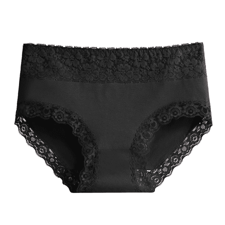 Fulorrnie Underwear for Women Plus Size High Cut Comfort Breathable Panties Briefs Elastic Waist Seamless Stretchable Panty  Black  XL