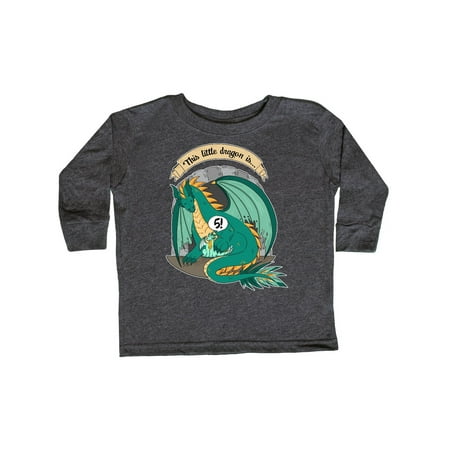 

Inktastic Fifth Birthday This Little Dragon is 5 Gift Toddler Boy or Toddler Girl Long Sleeve T-Shirt