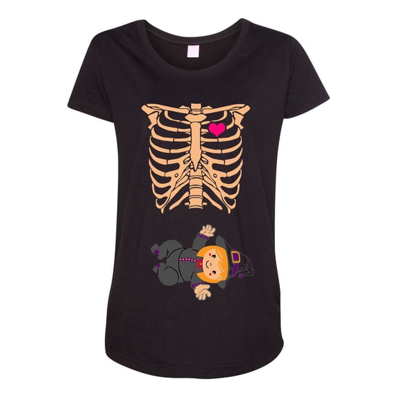 Baby Skeleton Baby Witch Halloween Horror Funny Maternity DT T-Shirt Tee