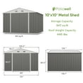 Patiowell Size Upgrade 10 x 10 ft Outdoor Storage Metal Shed with