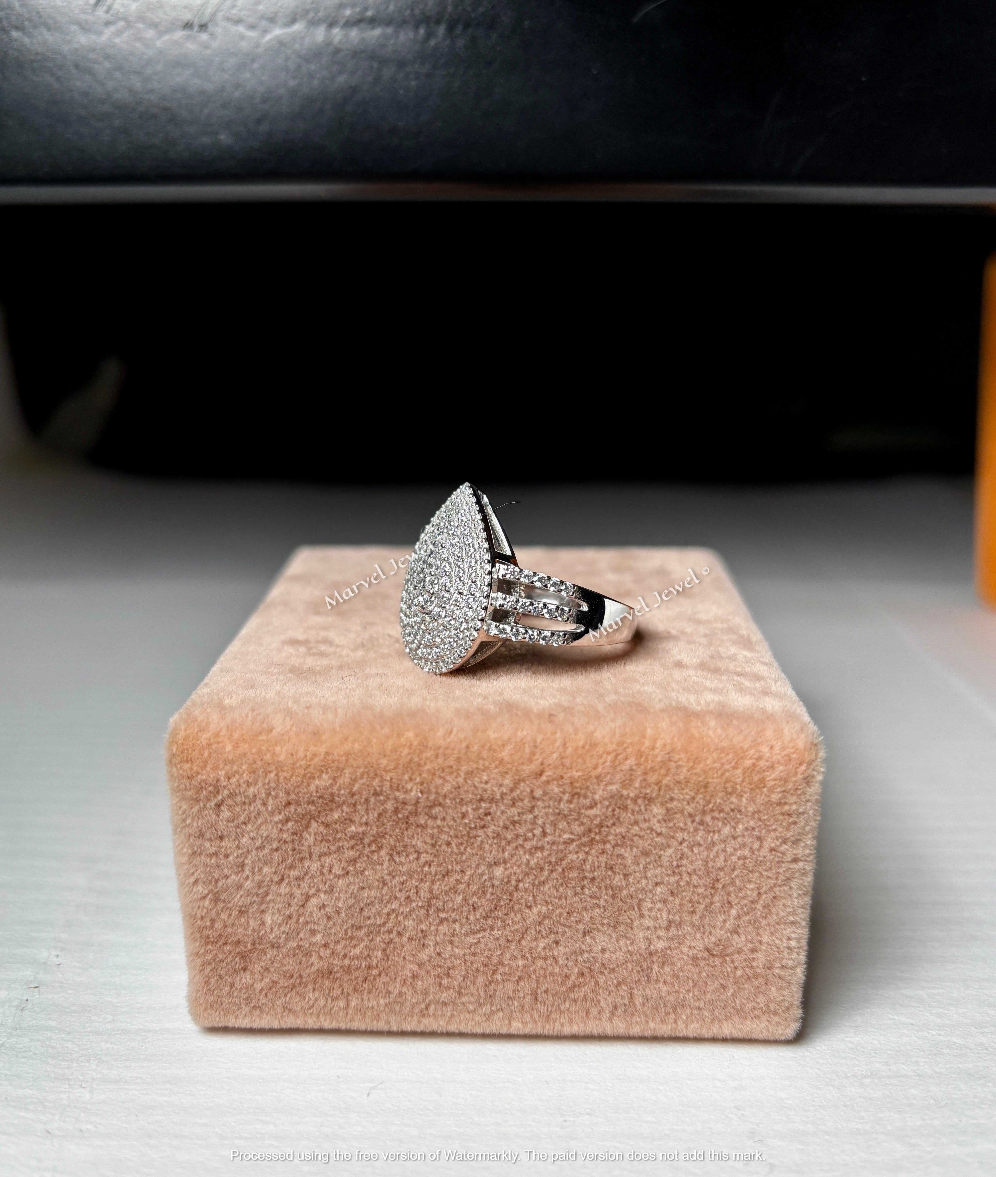 2.2 Carat Diamond Ring 14K White Gold Over Women Gift