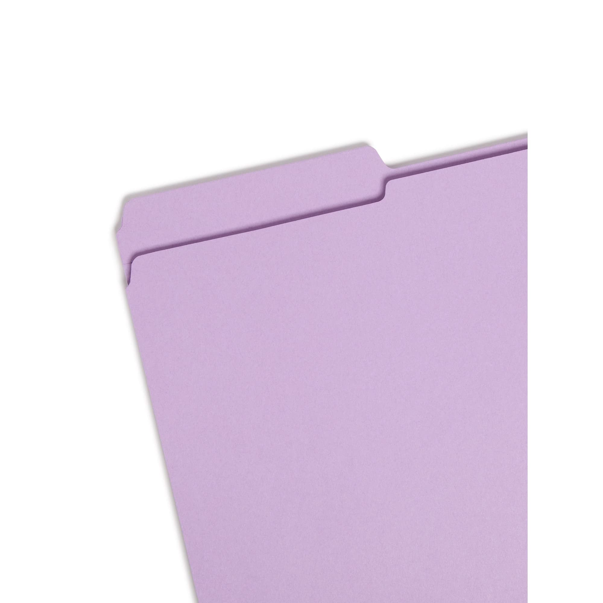 Smead® Color File Folders, With Reinforced Tabs, Legal Size, 1/3 Cut, Lavender, Box Of 100