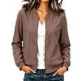 thumbnail image 7 of Guluxicc Women's Plaid Bomber Jackets Full Zipper Ribbed Cuffs Hem Long Sleeve Casual Jackets for Everyday Fall Winter, 7 of 7