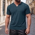 thumbnail image 2 of Zekutng Mens T-Shirts Solid-Color V-Neck Pullover Short-Sleeve Shirt,Sizes S-3XL, 2 of 7