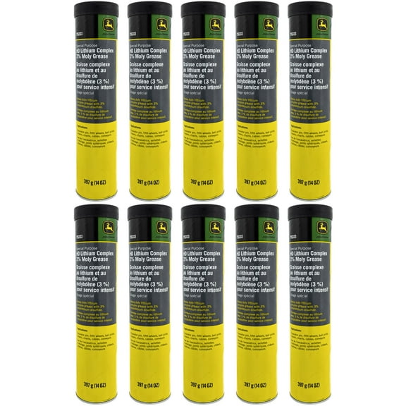 John Deere HD Moly Grease Case TY6333 OEM (10 Pack)