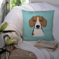thumbnail image 3 of Dog Face Checkerboard Design Fabric Decorative Pillow, 3 of 4