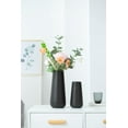 thumbnail image 3 of 11 Inch Tall Matt Black Ceramic Vase for Flowers & Pampas Grass, Classic Rustic Style Decorative Vases for Home Decor Table Centerpieces, 3 of 4