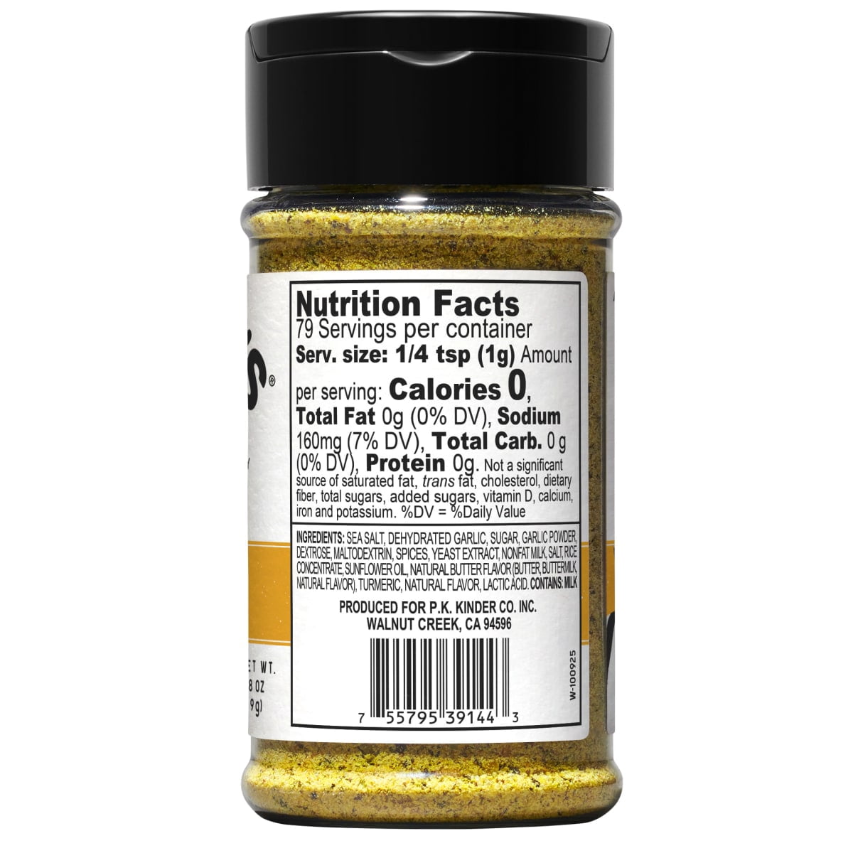 Kinder's Garlic Butter Seasoning Blend with Sea Salt, Garlic, and Spices, 2.8 oz
