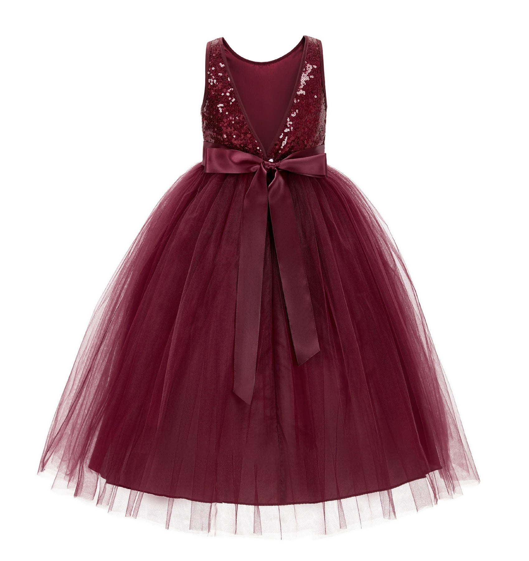 Buy Pink Chick Offshoulder Sequins Bow Gown Burgundy online