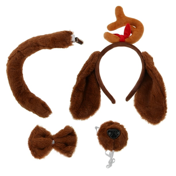 1 Juego de disfraz de Animal, diadema con orejas de Animal, pajarita de cola, accesorio de Cosplay de Animal para perro