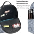 thumbnail image 5 of Lsque Paisley4 Pattern Backpack – School Travel Canvas Daypack with Ergonomic Padded Straps, Multiple Compartments & Leather Handle, 5 of 5