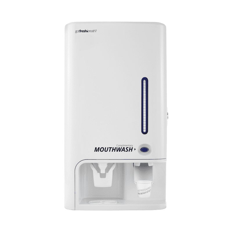 Manual Mouthwash Dispenser (White) for GotFreshBreath AlcoholFree